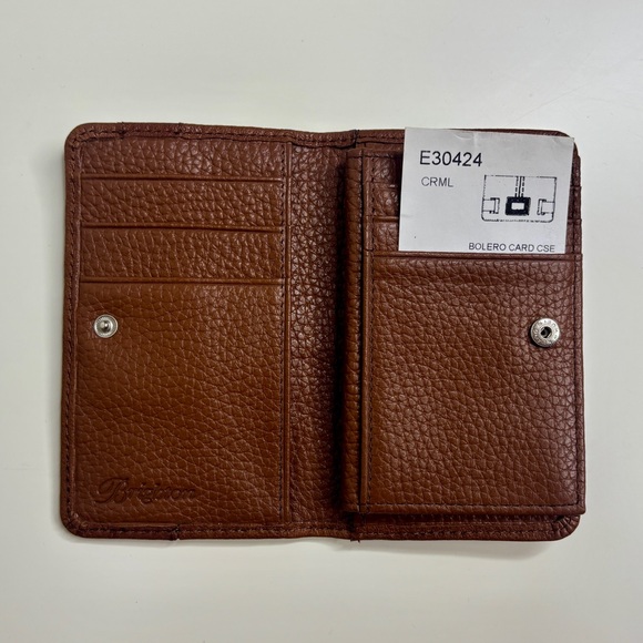 Brighton Brown Leather Wallet Silver Buckle Contrast Stitching NWT - Picture 3 of 6